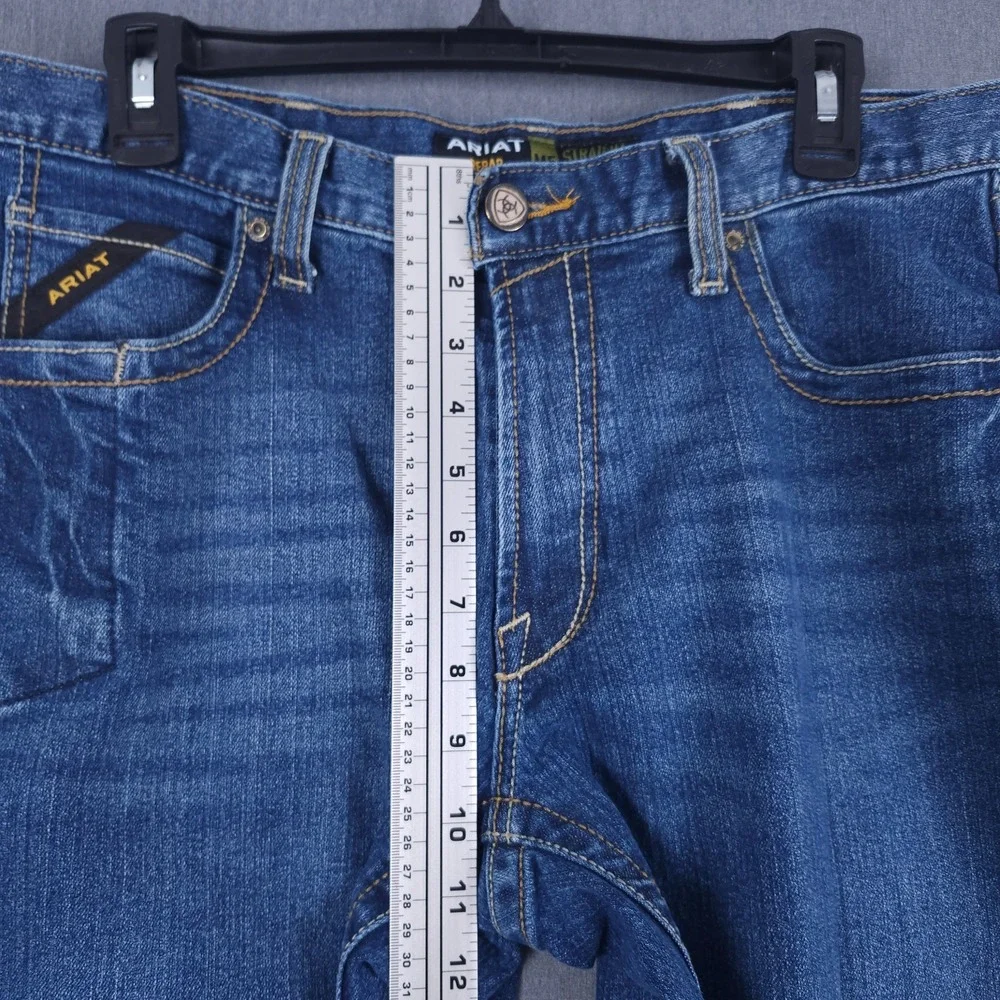 Ariat Rebar M5 Mens 34x32 (Fits 33x31) Ironside Straight Leg Stackable Denim